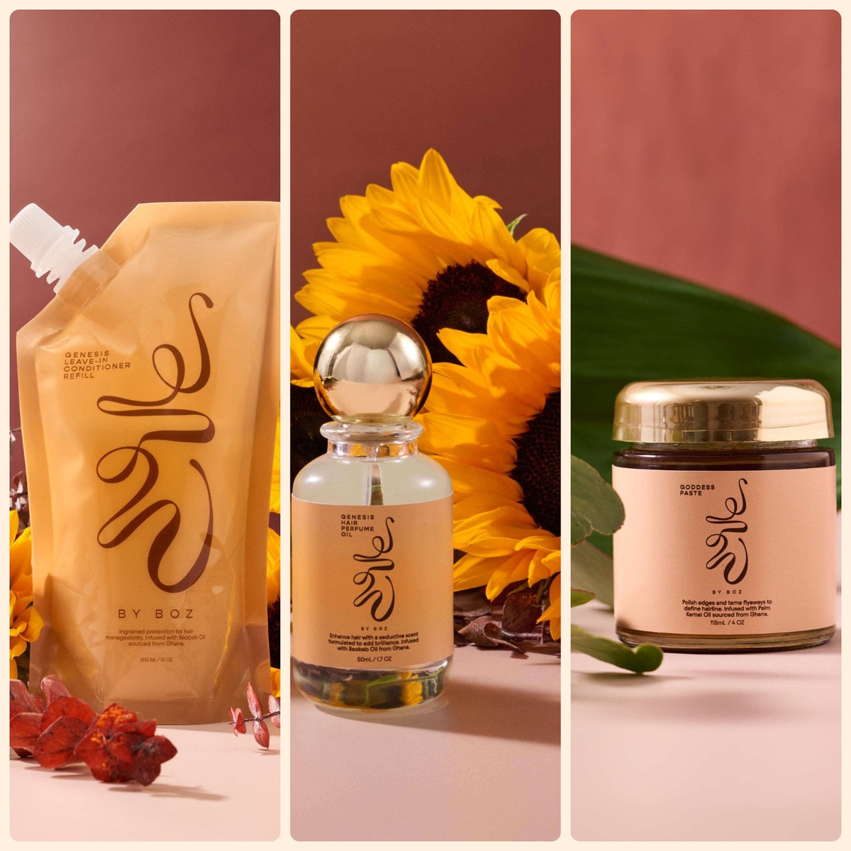 Genesis Between-Wash Set: leave-in conditioner refill, hair perfume oil and Goddess Paste