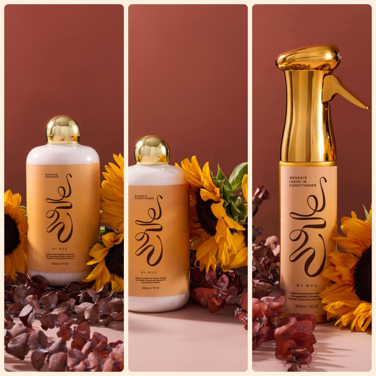 Genesis Wash Day Ritual: shampoo, conditioner and leave-in conditioner